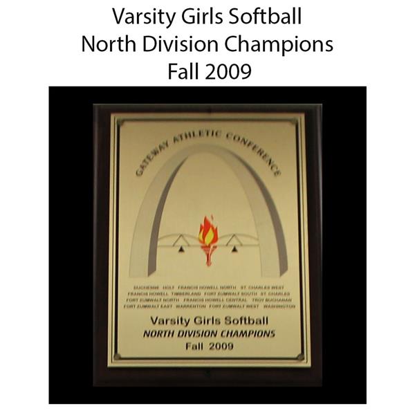 2009 Varsity Girls Softball North Division Champions fall 